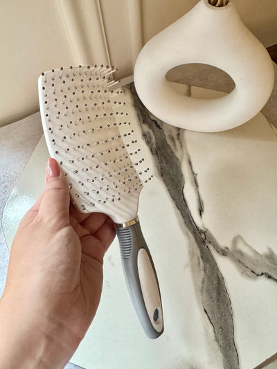 Detangle Hair Brush - White & Grey