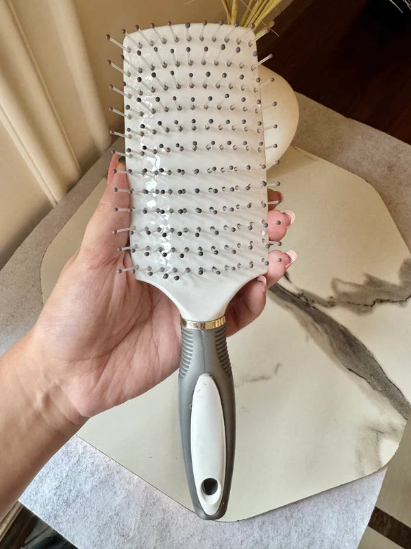 Detangle Hair Brush - White & Grey