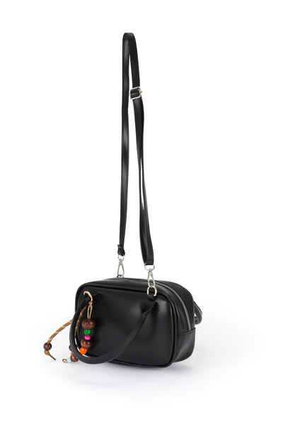 Crossbody Bag with Keychain Black