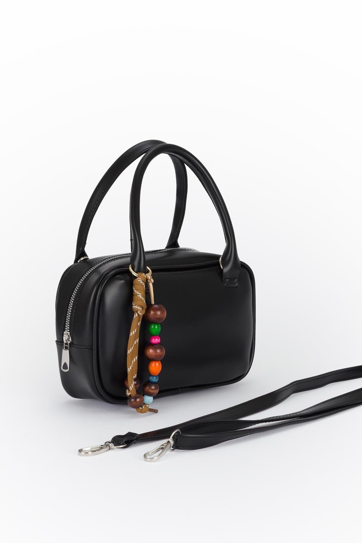 Crossbody Bag with Keychain Black