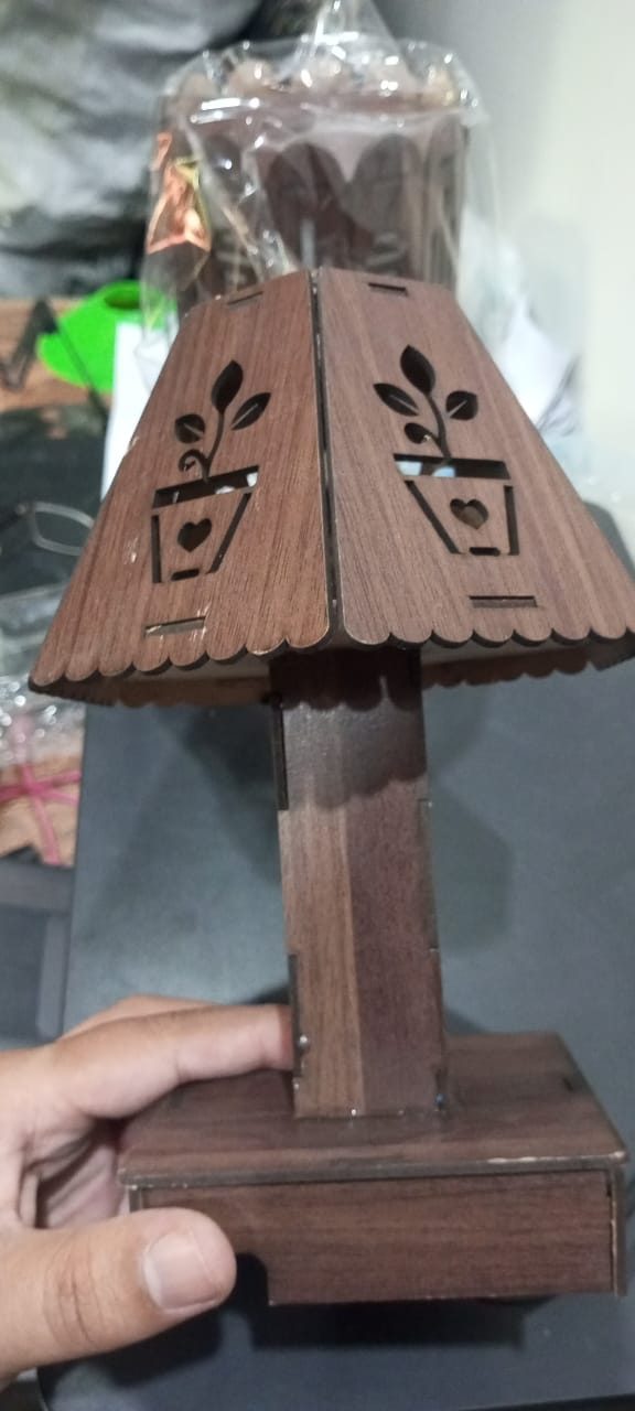 Unique Design Leaser Cutting Wooden Light Lamps